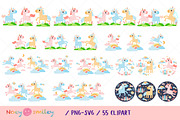 Cute unicorns PNG SVG clipart, an Animal Illustration by Noey smiley (Thumbnail 3 of 9)