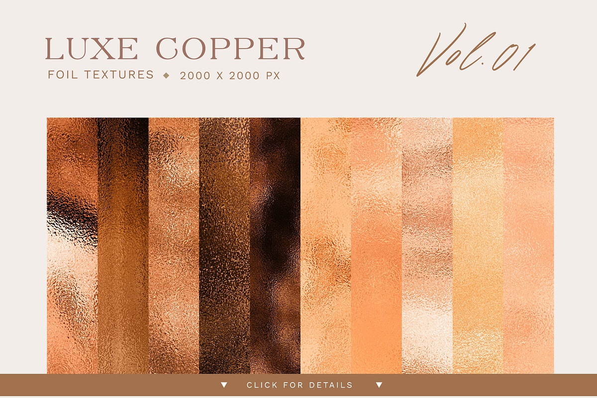 10 Luxe Copper Textures Vol. 01, a Texture Graphic by SorrDesign