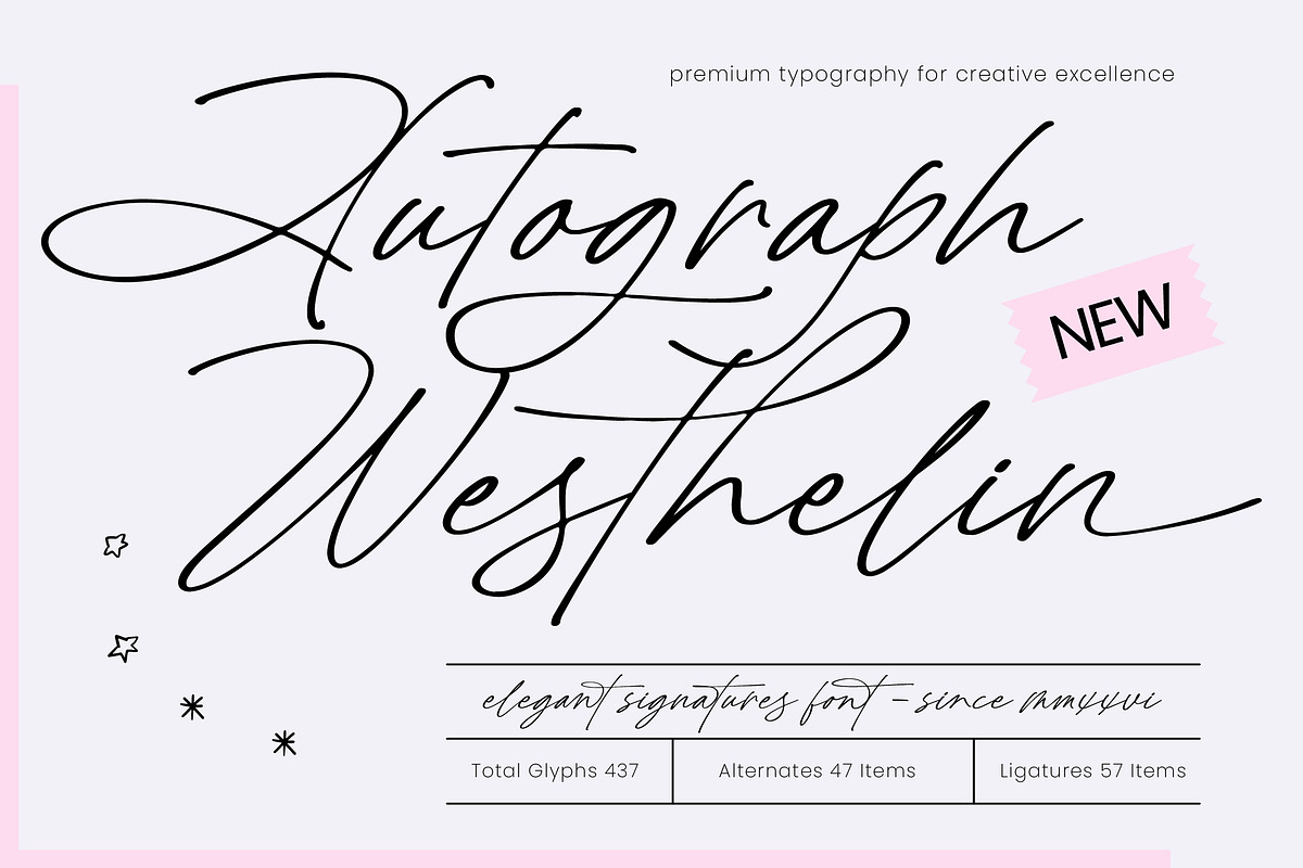 Autograph Westhelin Signature Font, a Script Font by Letterena Studios Script (Photo 1 of 10)