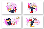 6 Online Library Vector Illustration, an Education Illustration by denayunebgt (Thumbnail 2 of 3)