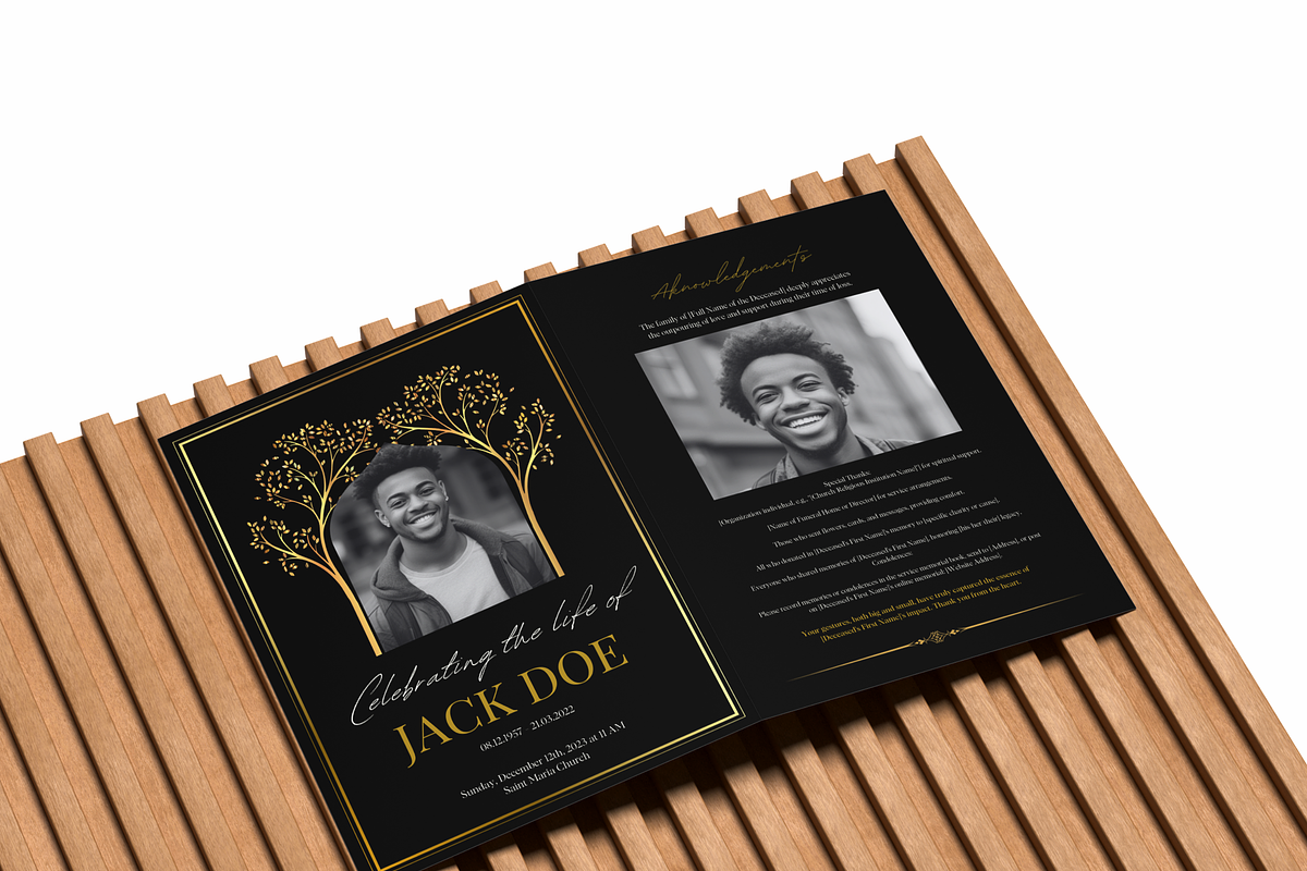 Funeral Program Template I Canva, an Invitation Template by The Social Stuff (Photo 5 of 10)
