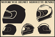Motorcycle Helmet Silhouette Set, an Illustration by abu67222 (Thumbnail 1 of 7)