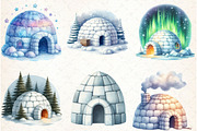 Watercolor Igloo Clipart, a Graphic by Libby Wishes (Thumbnail 4 of 5)