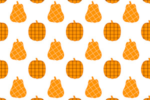 Pumpkin Pattern. Pumpkin Plaid Print