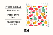 Pattern with funny fruits, a Pattern Graphic by Cuteanny Design (Thumbnail 2 of 4)