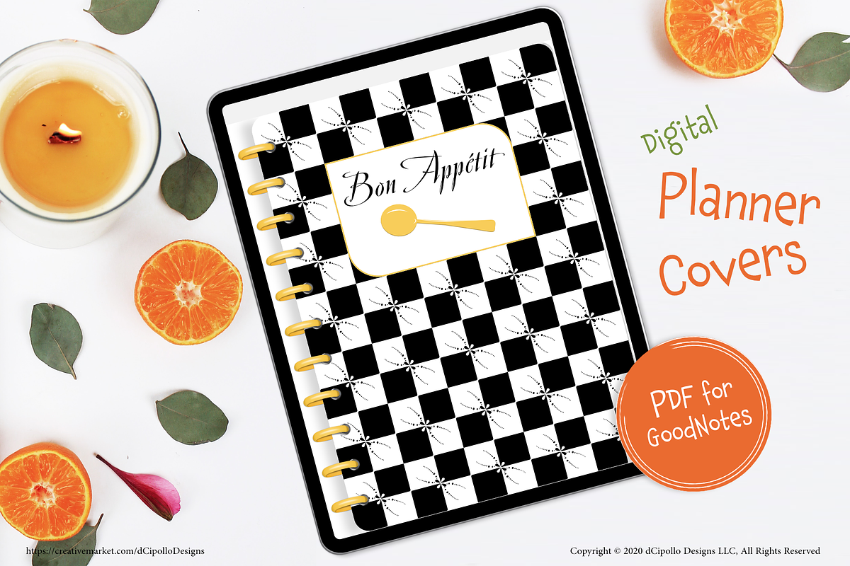 Recipe & Meal Planner Digital Cover, a Stationery Template by dCipollo Designs (Photo 3 of 5)