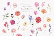 Florama Watercolor Floral Summer Set, a Decorative Illustration by Veris Studio (Thumbnail 23 of 23)