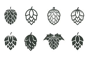 Silhouette of hops for beer logo