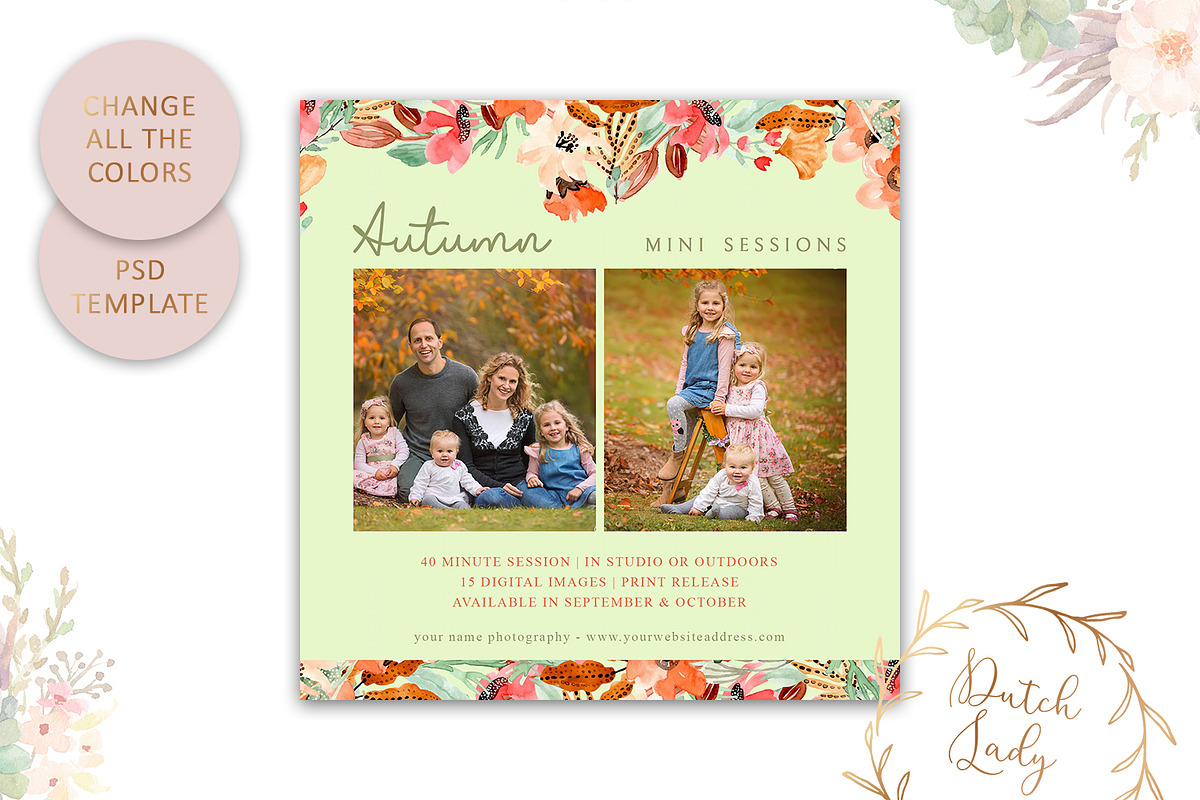 PSD Photo Session Card Template #46, a Card Template by The Dutch Lady ...