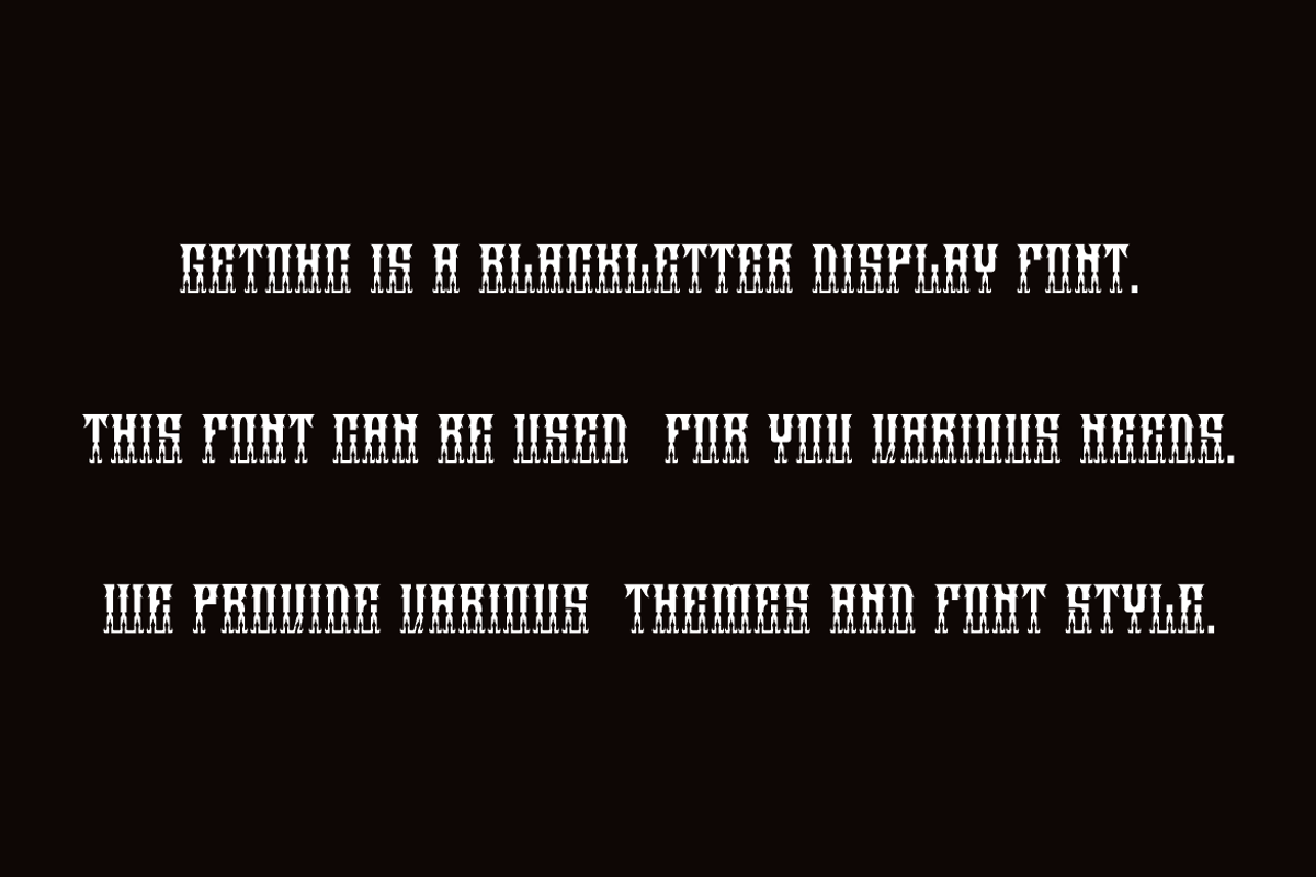 Getohc - Artdeco Font, a Blackletter Font by Iqsiart Studio (Photo 3 of 6)