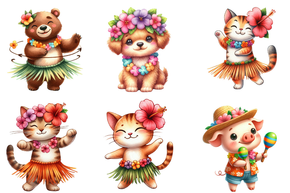 Cute Tropical Hula Dance Hawaiian, an Illustration by Designworld (Photo 4 of 6)