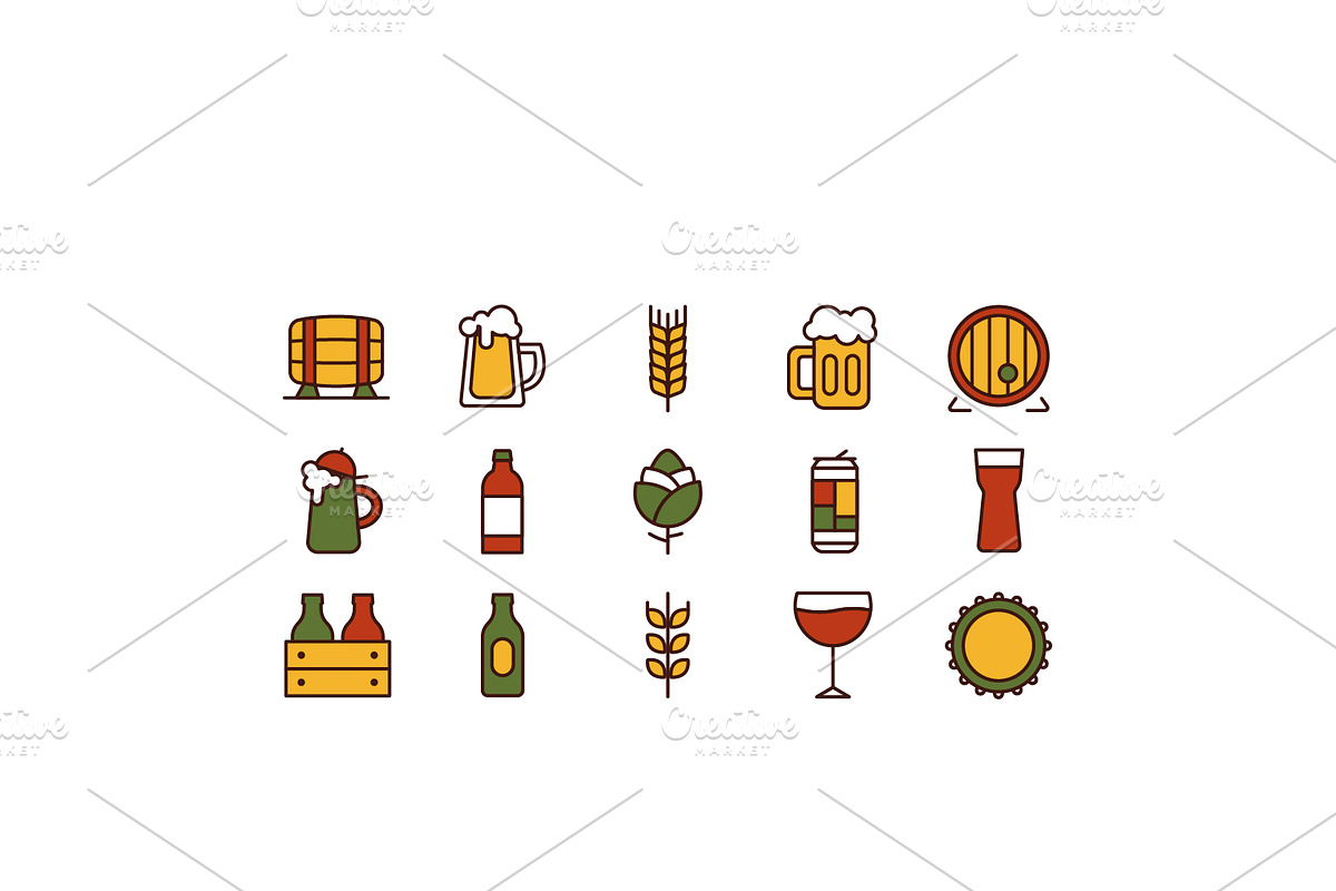 Beer icon set, an Outline Icon by I-RO (Photo 3 of 3)