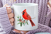 Red Cardinals Christmas Sublimation, an Illustration by Pixels.Craft (Thumbnail 7 of 7)