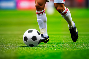Soccer player dribbling ball, a Sports & Recreation Photo by rarrarorro