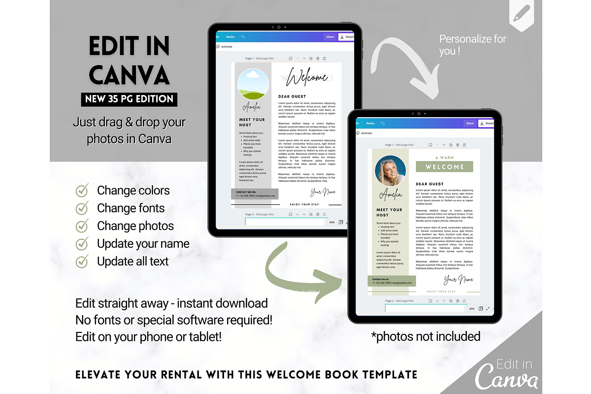 Airbnb Welcome Book Template 35pgs, a Poster Template by Templatables (Photo 9 of 11)