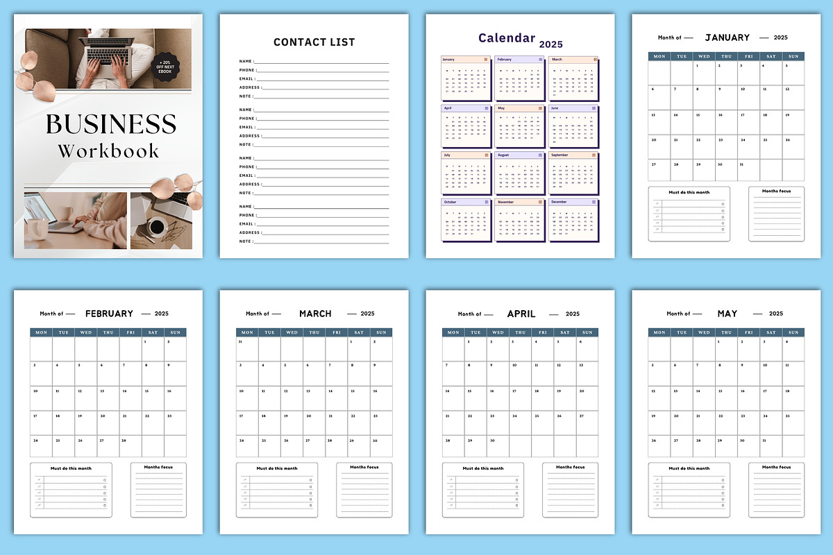 2025 Business Workbook Interior, a Print Template by Designmela01 (Photo 2 of 5)
