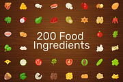 200 Food Ingredients Vector Icons, a Duotone Icon by Vectors Market (Thumbnail 1 of 2)
