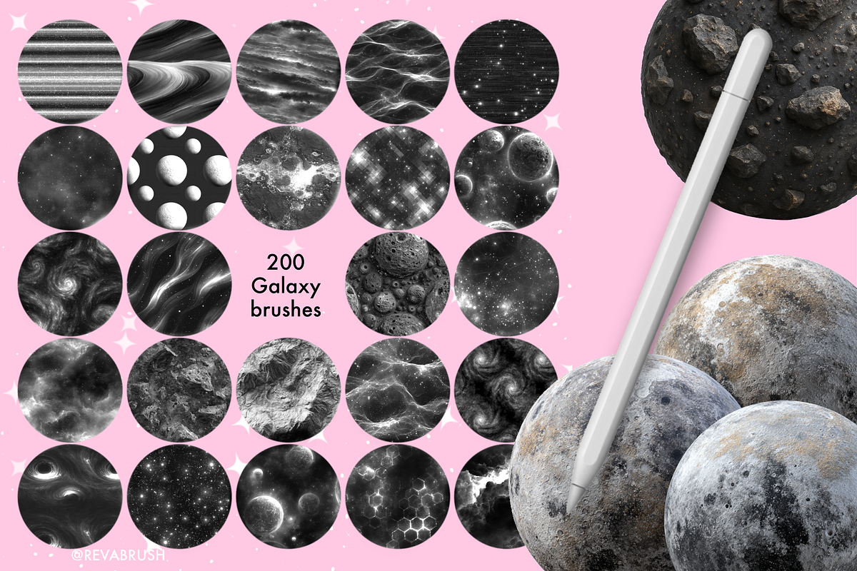 Procreate Galaxy Space brushes, a Brush Add-On by Revabrush (Photo 2 of 7)