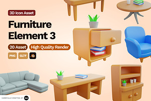 3D Furniture Element Icon Vol 3