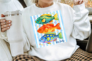 Colorful Fish Stay Salty Summer PNG, a Work Illustration by Sublimation Artist (Thumbnail 2 of 9)