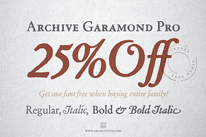 Archive Garamond Pro Family Of 4