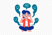 Mental Stress and Overthinking, a Person Illustration by Partikusi Design (Thumbnail 2 of 3)