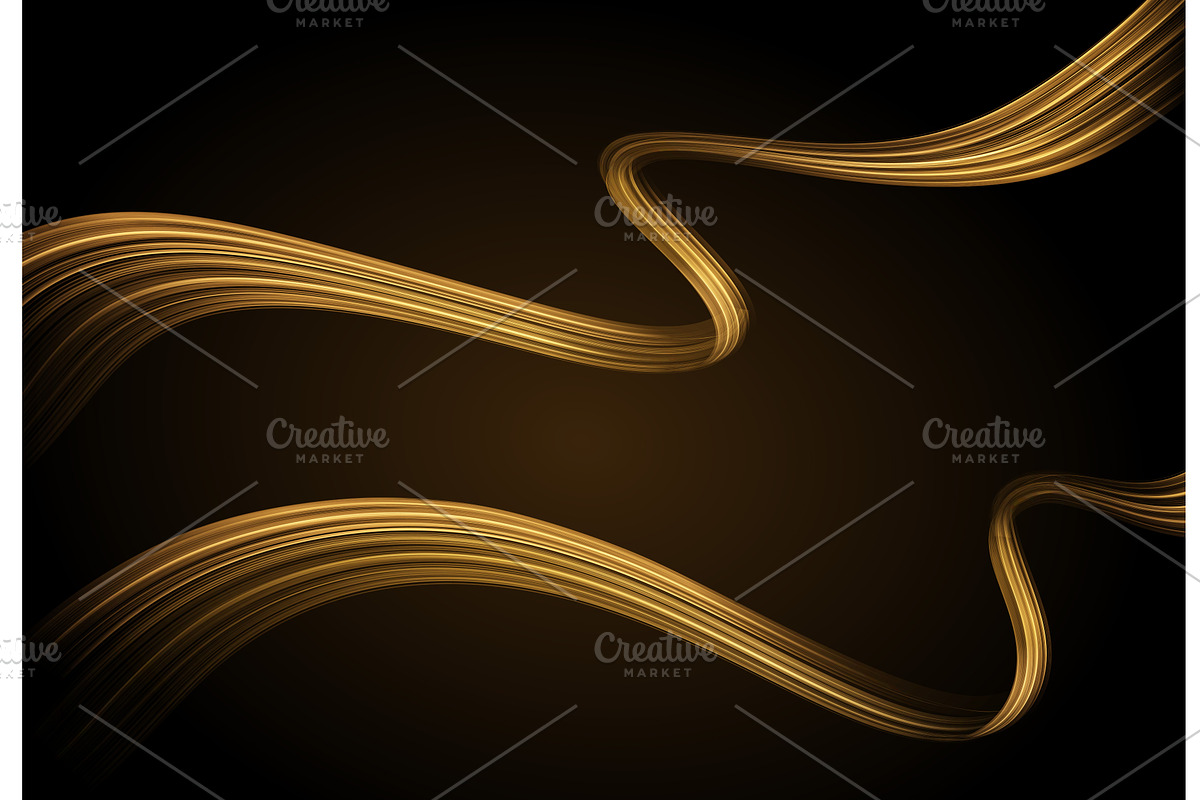 Abstract shiny color gold wave, an Illustration by Marinstri