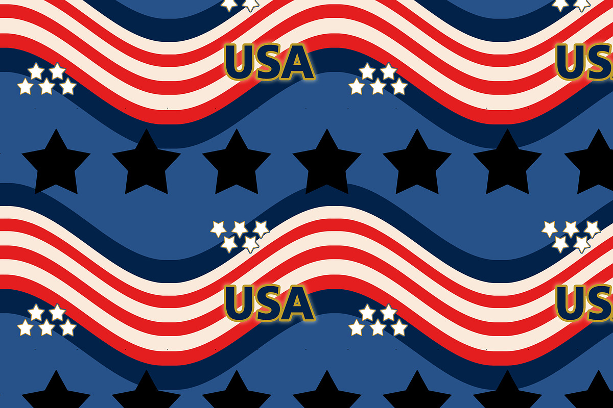USA Patriotic Black Stars Seamless, a Pattern Graphic by Sharon Schwalbe (Photo 2 of 2)