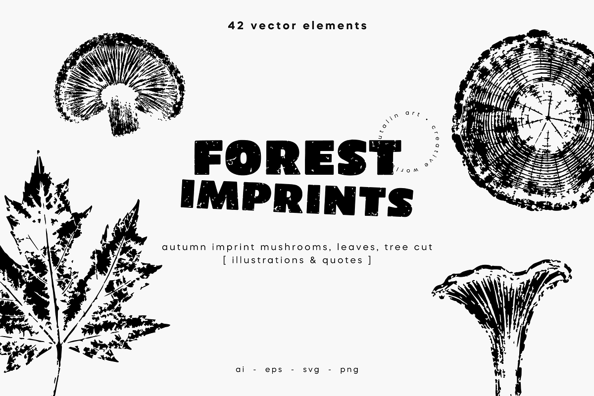 Autumn Forest Imprints | Vector Pack, an Object Illustration by Nutalin Art (Photo 1 of 13)