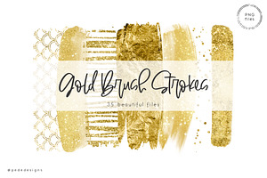 Gold Brush Strokes