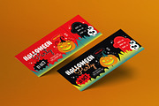 Black Flat Halloween Party Ticket, a Card Template by graphicook (Thumbnail 1 of 3)