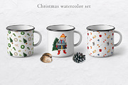 Christmas watercolor set, an Animal Illustration by Nastilustra (Thumbnail 11 of 11)