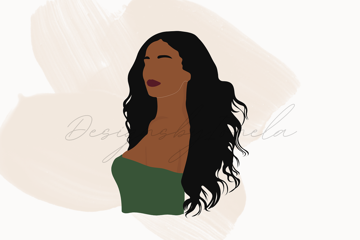 Afro Woman SVG Bundle, Black Woman, a Person Illustration by designsbyionela (Photo 4 of 4)
