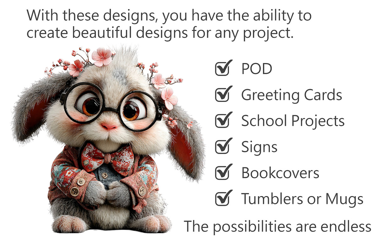 Whimsical Easter Bunny Clipart, an Illustration by Pixels.Craft (Photo 3 of 5)