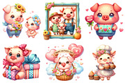 Pig Mother's Day Clipart., a Graphic by CitraGraphics (Thumbnail 2 of 3)