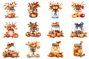 Watercolor Autumn Jar Sublimation, an Illustration by CitraGraphics (Thumbnail 2 of 6)