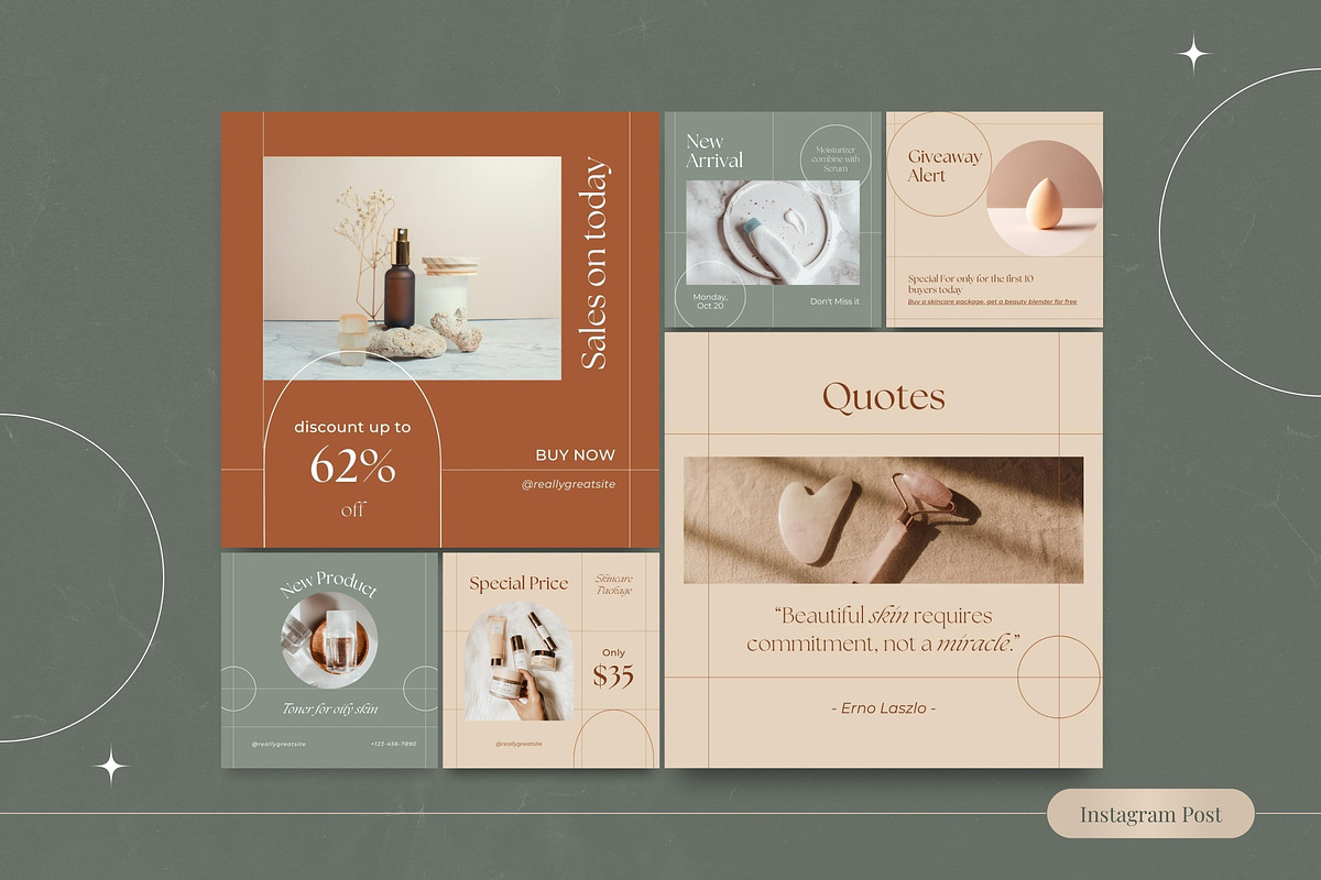 Line Beauty Instagram Canva Template, a Social Media Template by Brandearth RRGraph (Photo 5 of 11)
