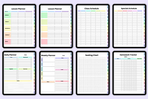 Digital 2025 Teacher Planner Rainbow