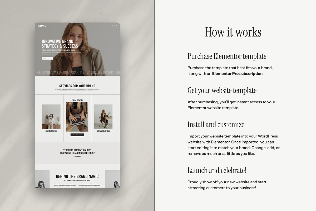 Brianna Wordpress Theme, a WordPress Template by The Cherie Studio (Photo 2 of 6)