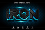 Neon Blue Editable Text Effect, a Layer Style Add-On by Niestart Creation (Thumbnail 1 of 2)