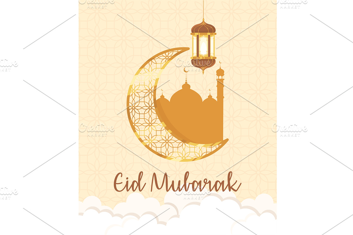 eid mubarak banner, an Illustration by studiogstock