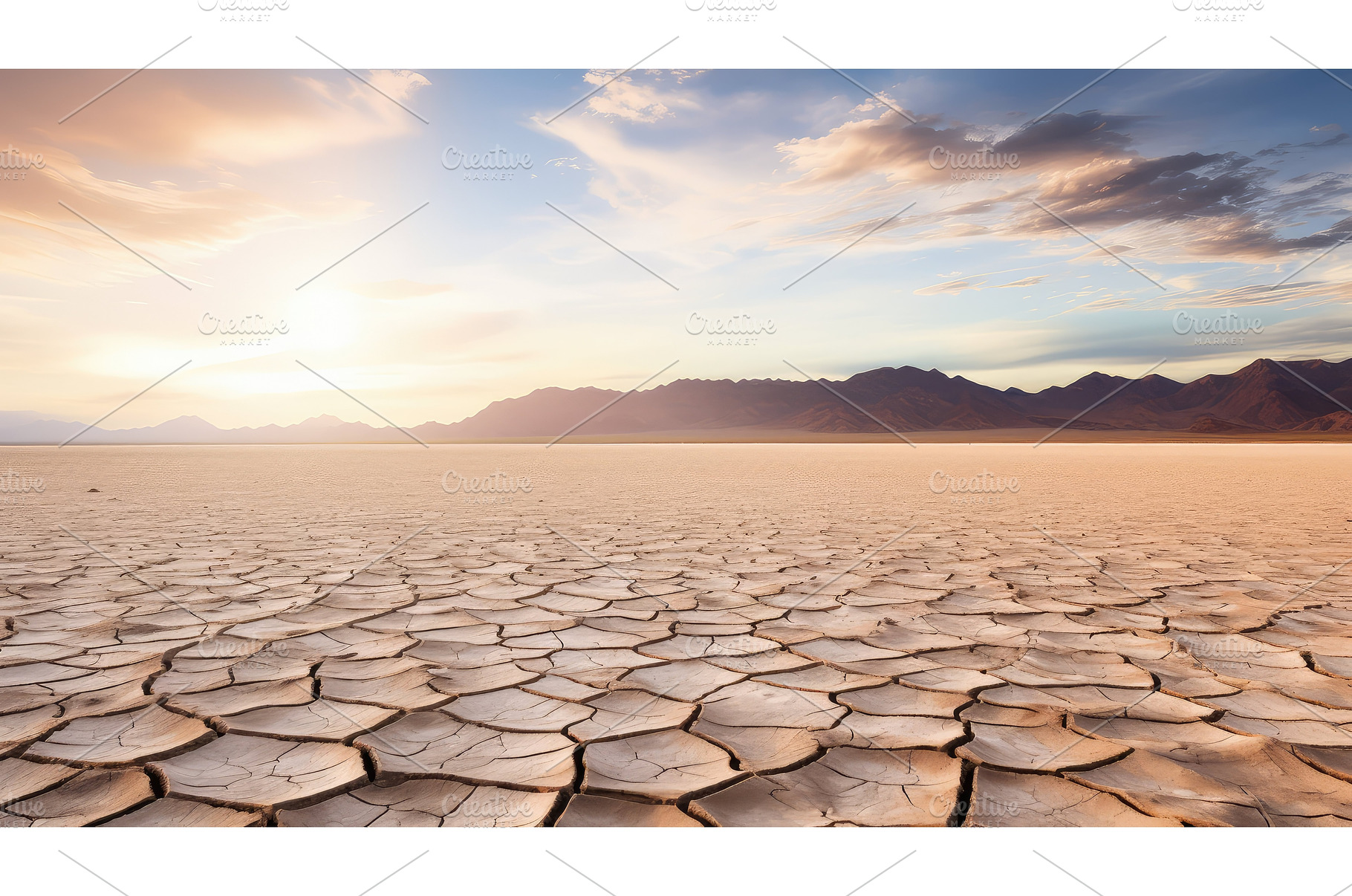barren dry lake bed ai generated, a Nature Photo by pikepicture