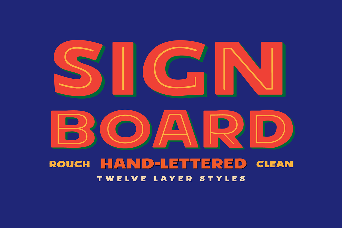 Signboard Extra Bold Lettering, a Sans Serif Font by Paper Moon Graphic Supply (Photo 1 of 16)