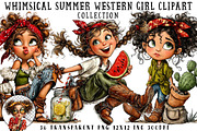 Whimsical Summer Western Girl Clipar, an Illustration by OK Design (Thumbnail 1 of 6)