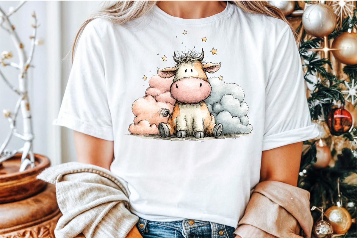 Watercolor Spring cow Illustrations, an Illustration by Sublimation Artist (Photo 5 of 6)