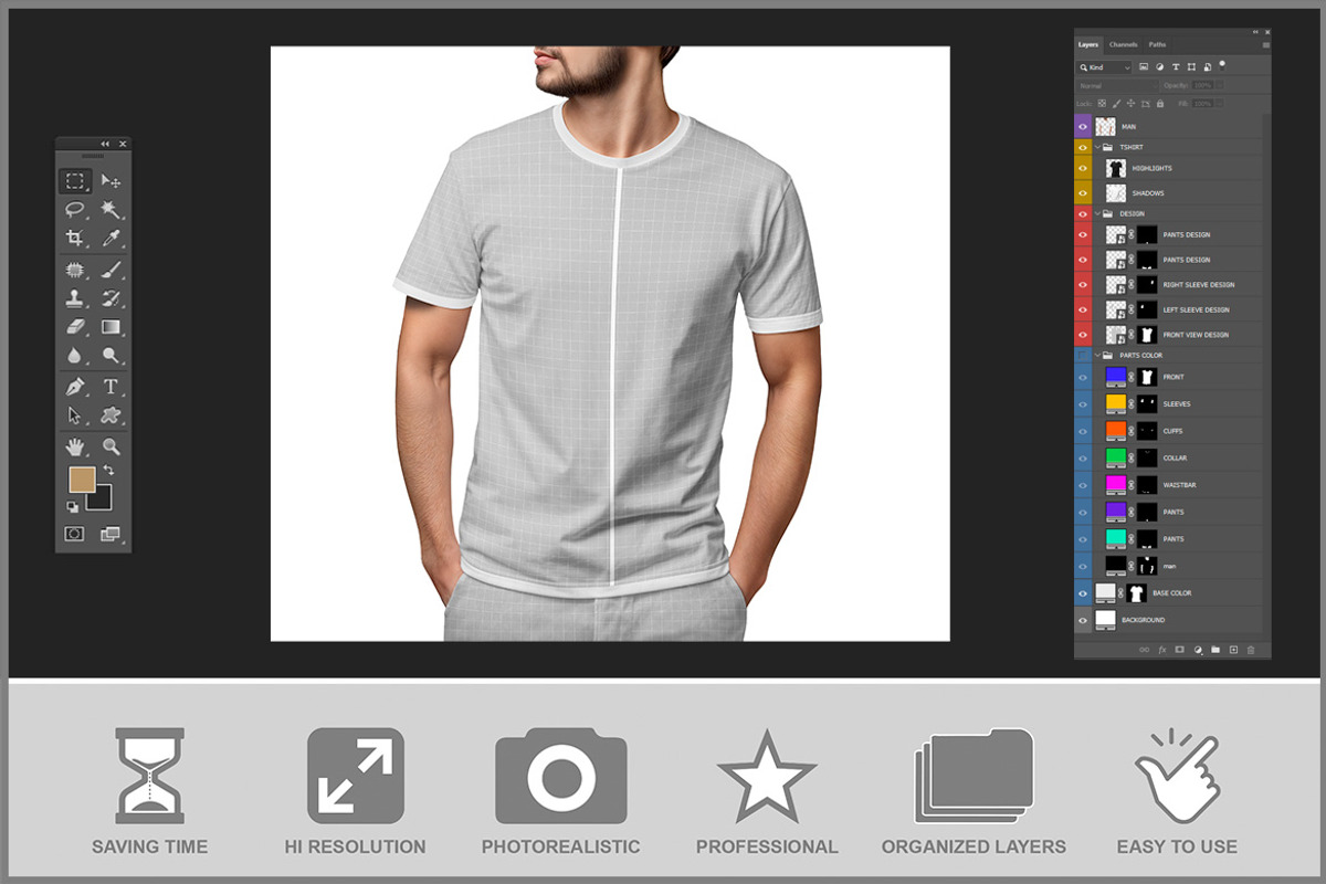 Young Man in a T-Shirt Mockup PSD, a Shirt Mockup by Bruno's Shop (Photo 3 of 4)