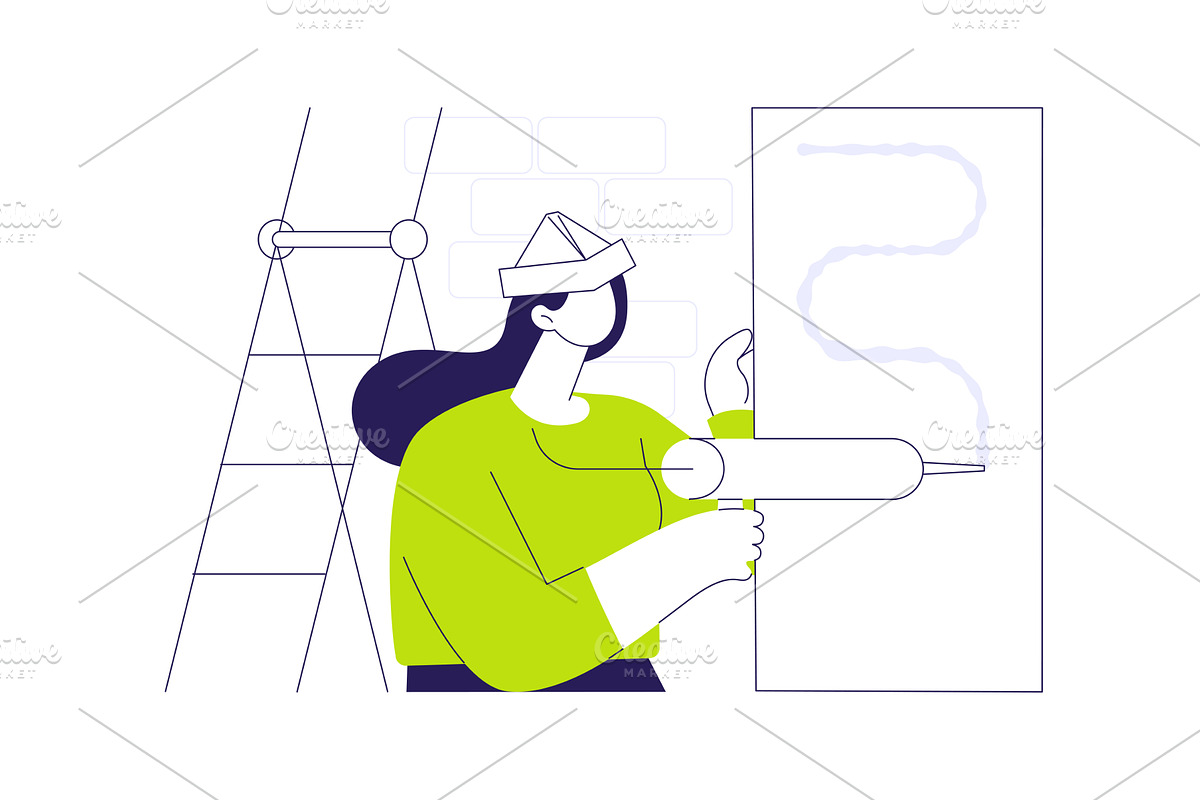 Install wallboards abstract concept, an Object Illustration by Visual Generation