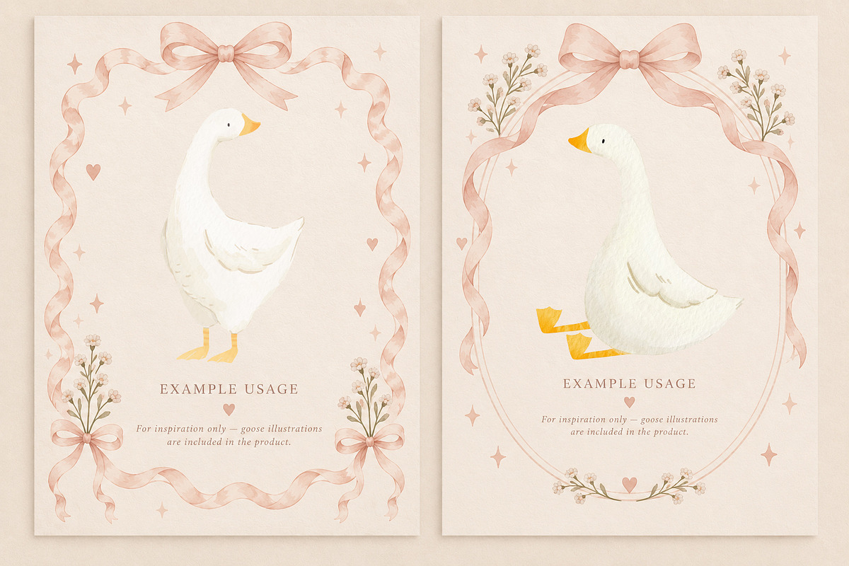 Watercolor Goose PNG Set, an Animal Illustration by Lembrik's Artworks (Photo 4 of 4)