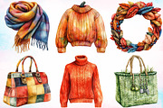 Watercolor Autumn Fashion Clipart, a Seasonal Illustration by Canvas Craft (Thumbnail 3 of 3)
