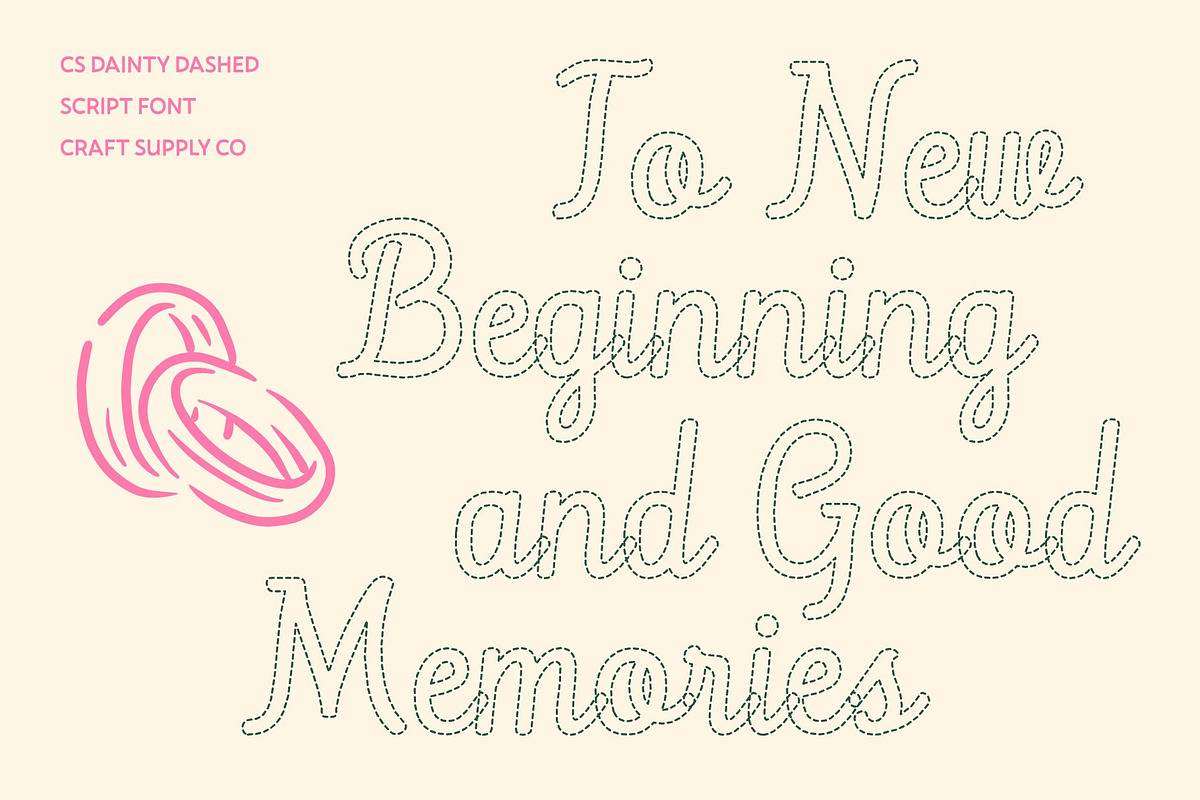 CS Dainty Dashed, a Script Font by Craft Supply Co. (Photo 3 of 8)
